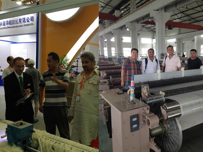 Since June 2014 the foreign visit Qingdao looms production factory, and visited the Shanghai exhibition booth.