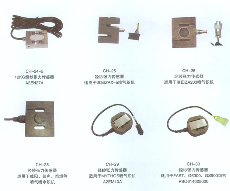 By the yarn tension sensor of CH-24 --- CH-30